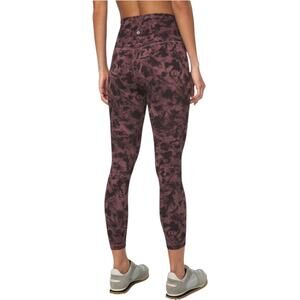 Lululemon Align Pant II 25" Mini Dusk Floral Antique Bark Black Plum Size 6 EUC